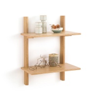 Этажерка Настенная с 2 полками из дуба Д60 см Badis единый размер каштановый LA REDOUTE INTERIEURS  фото, kupilegko.ru